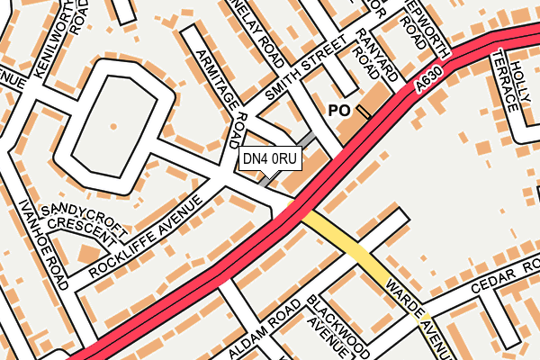 DN4 0RU map - OS OpenMap – Local (Ordnance Survey)