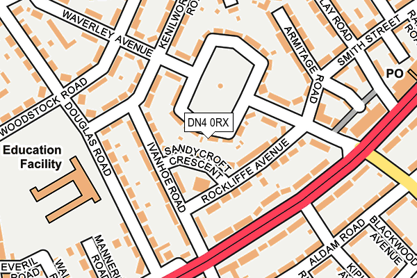 DN4 0RX map - OS OpenMap – Local (Ordnance Survey)