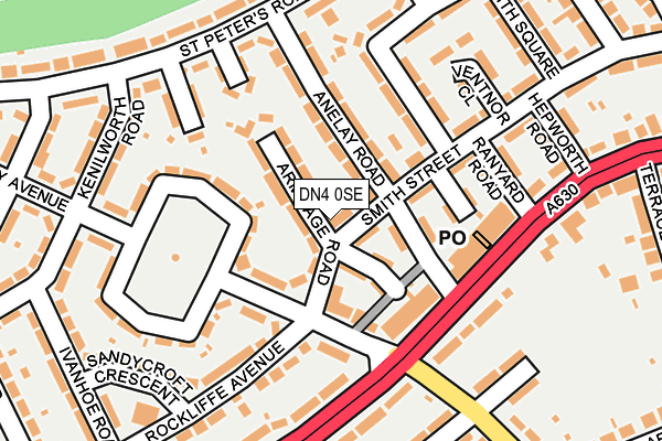 DN4 0SE map - OS OpenMap – Local (Ordnance Survey)