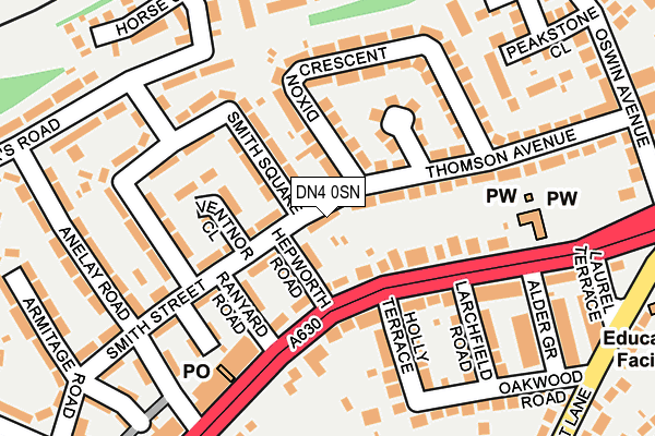 DN4 0SN map - OS OpenMap – Local (Ordnance Survey)