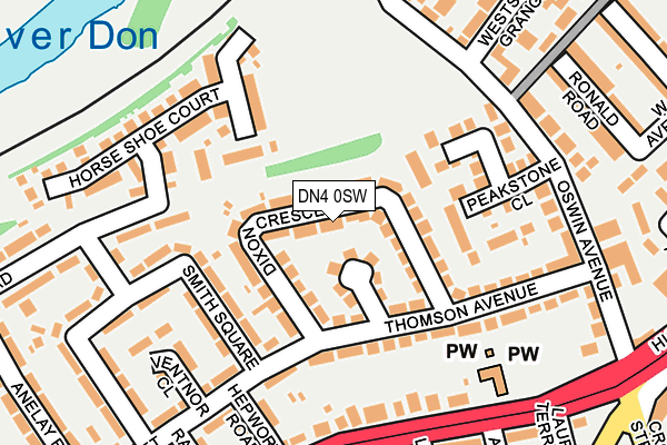 DN4 0SW map - OS OpenMap – Local (Ordnance Survey)