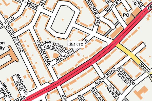 DN4 0TX map - OS OpenMap – Local (Ordnance Survey)