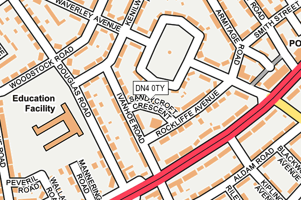 DN4 0TY map - OS OpenMap – Local (Ordnance Survey)