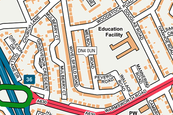 DN4 0UN map - OS OpenMap – Local (Ordnance Survey)