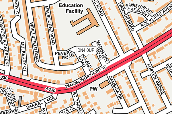 DN4 0UP map - OS OpenMap – Local (Ordnance Survey)