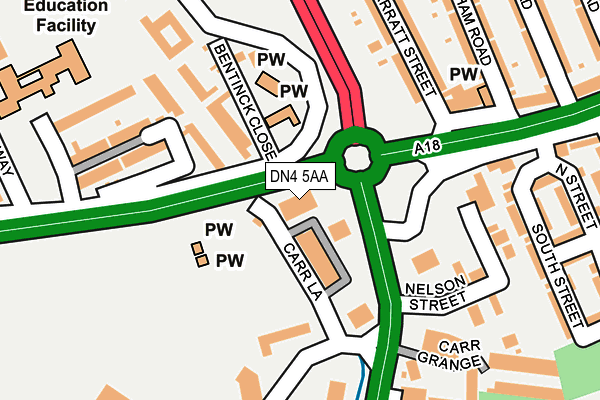 DN4 5AA map - OS OpenMap – Local (Ordnance Survey)