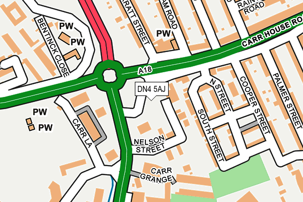 DN4 5AJ map - OS OpenMap – Local (Ordnance Survey)