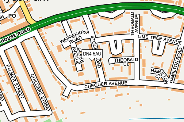 DN4 5AU map - OS OpenMap – Local (Ordnance Survey)