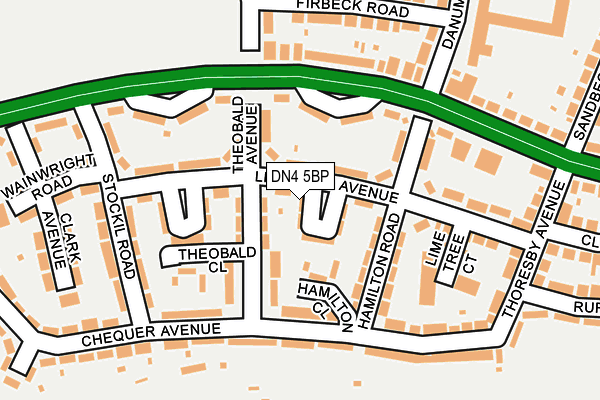 DN4 5BP map - OS OpenMap – Local (Ordnance Survey)