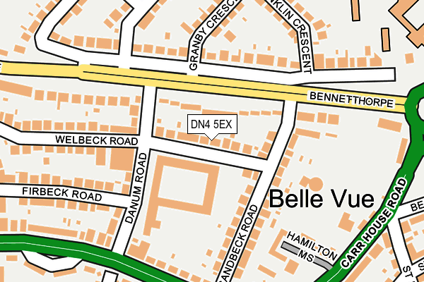 DN4 5EX map - OS OpenMap – Local (Ordnance Survey)