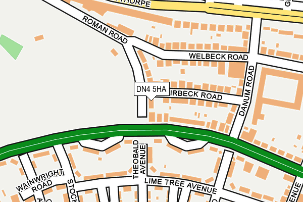 DN4 5HA map - OS OpenMap – Local (Ordnance Survey)