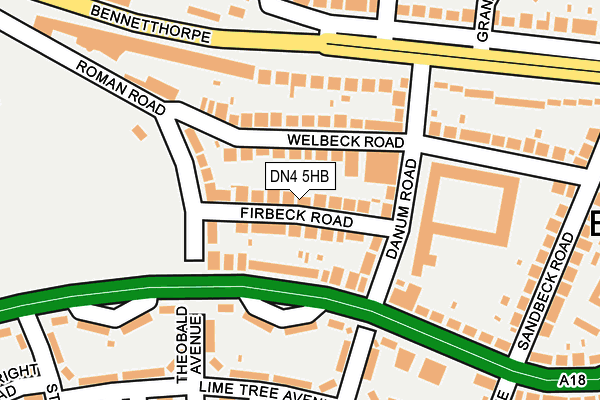 DN4 5HB map - OS OpenMap – Local (Ordnance Survey)