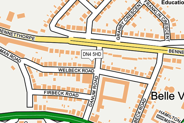 DN4 5HD map - OS OpenMap – Local (Ordnance Survey)