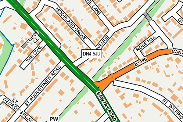 DN4 5JU map - OS OpenMap – Local (Ordnance Survey)