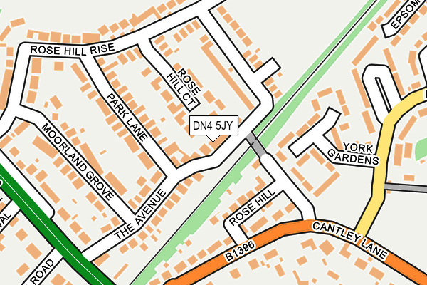 DN4 5JY map - OS OpenMap – Local (Ordnance Survey)