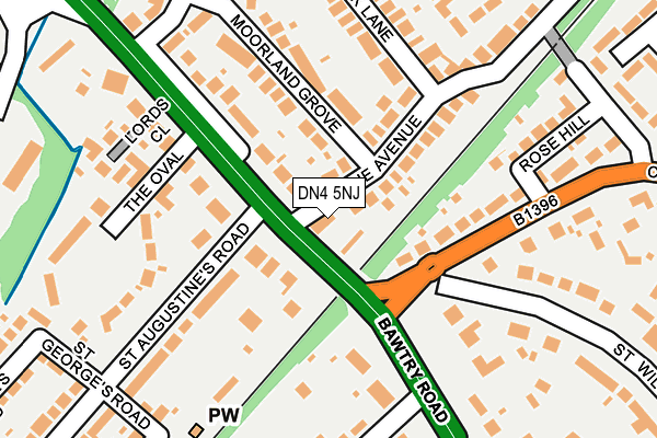 DN4 5NJ map - OS OpenMap – Local (Ordnance Survey)