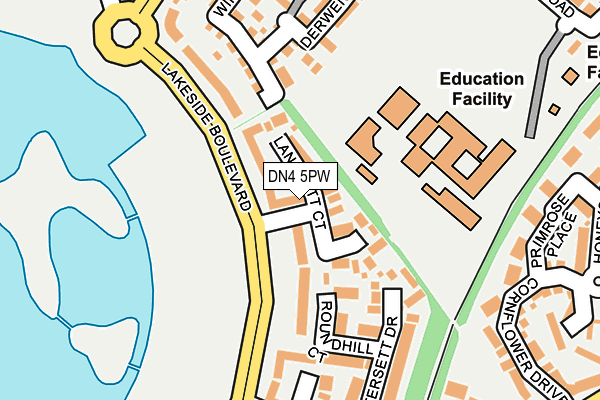DN4 5PW map - OS OpenMap – Local (Ordnance Survey)