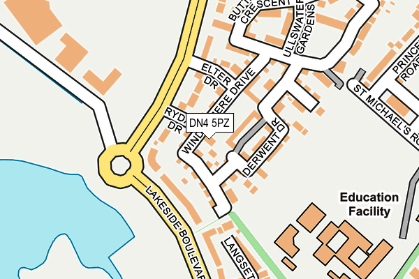 DN4 5PZ map - OS OpenMap – Local (Ordnance Survey)