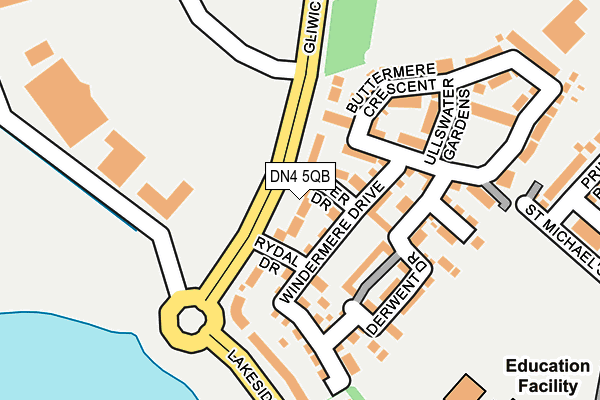 DN4 5QB map - OS OpenMap – Local (Ordnance Survey)