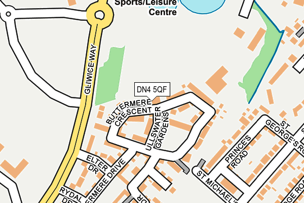 DN4 5QF map - OS OpenMap – Local (Ordnance Survey)