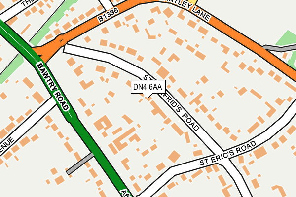 DN4 6AA map - OS OpenMap – Local (Ordnance Survey)
