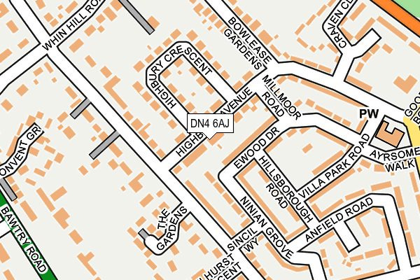 DN4 6AJ map - OS OpenMap – Local (Ordnance Survey)