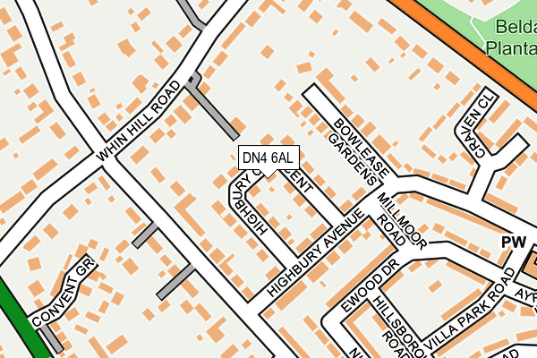 DN4 6AL map - OS OpenMap – Local (Ordnance Survey)