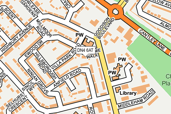 DN4 6AT map - OS OpenMap – Local (Ordnance Survey)