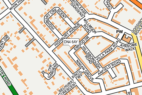 DN4 6AY map - OS OpenMap – Local (Ordnance Survey)