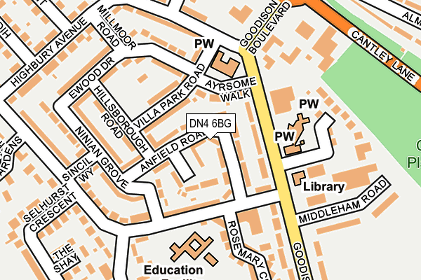 DN4 6BG map - OS OpenMap – Local (Ordnance Survey)