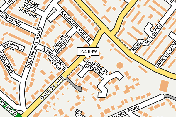 DN4 6BW map - OS OpenMap – Local (Ordnance Survey)