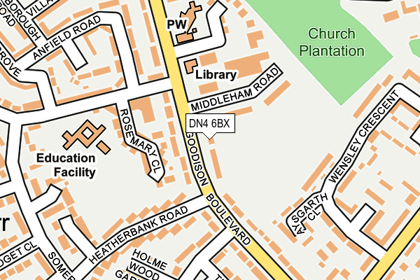 DN4 6BX map - OS OpenMap – Local (Ordnance Survey)