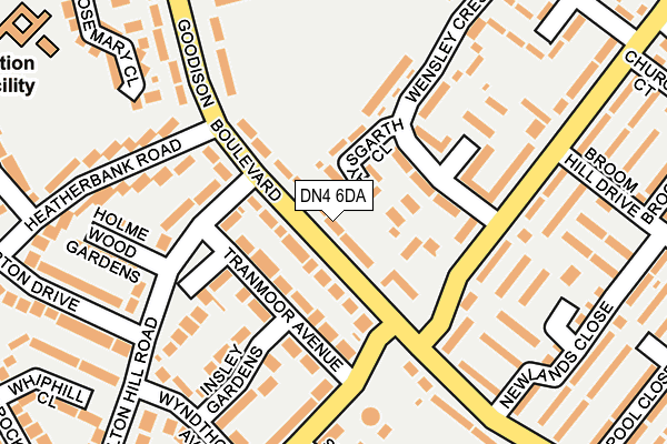 DN4 6DA map - OS OpenMap – Local (Ordnance Survey)