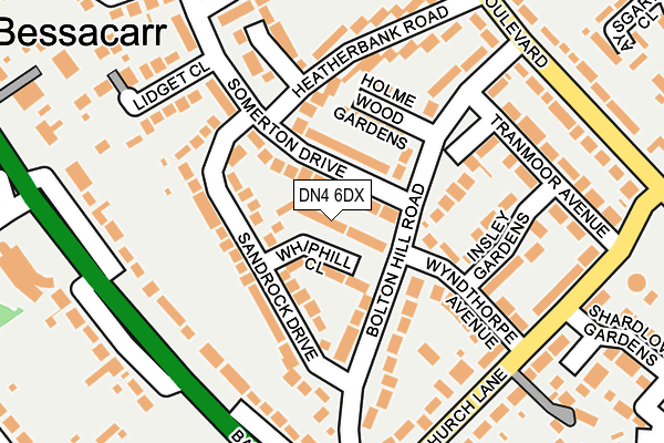 DN4 6DX map - OS OpenMap – Local (Ordnance Survey)