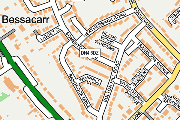 DN4 6DZ map - OS OpenMap – Local (Ordnance Survey)