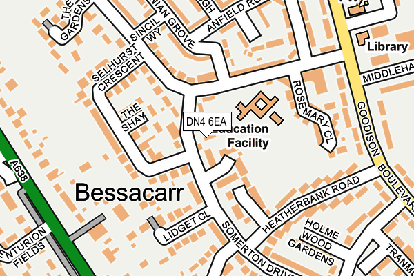 DN4 6EA map - OS OpenMap – Local (Ordnance Survey)