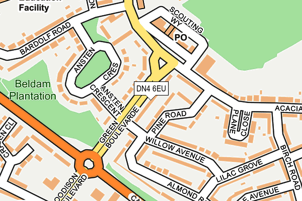 DN4 6EU map - OS OpenMap – Local (Ordnance Survey)