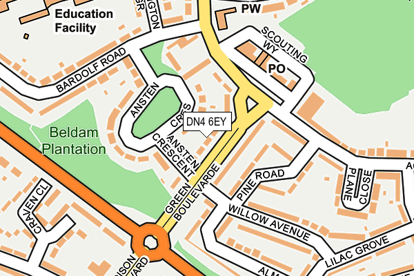 DN4 6EY map - OS OpenMap – Local (Ordnance Survey)