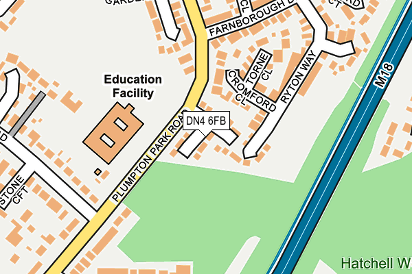 DN4 6FB map - OS OpenMap – Local (Ordnance Survey)