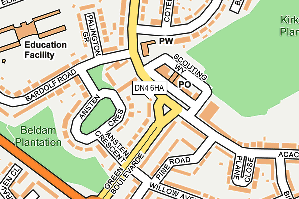 DN4 6HA map - OS OpenMap – Local (Ordnance Survey)