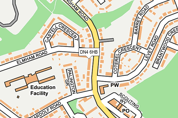 DN4 6HB map - OS OpenMap – Local (Ordnance Survey)