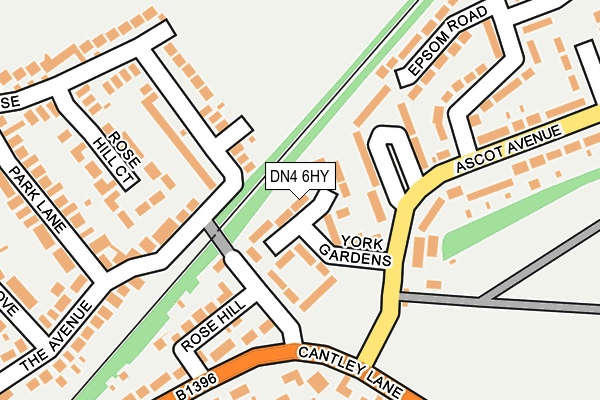 DN4 6HY map - OS OpenMap – Local (Ordnance Survey)