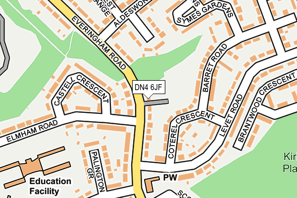 DN4 6JF map - OS OpenMap – Local (Ordnance Survey)