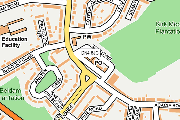 DN4 6JG map - OS OpenMap – Local (Ordnance Survey)