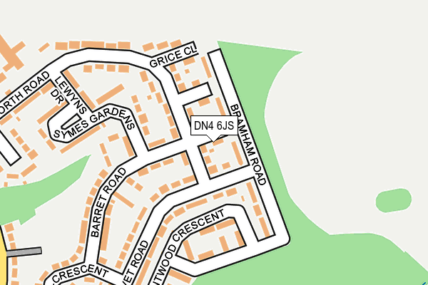 DN4 6JS map - OS OpenMap – Local (Ordnance Survey)