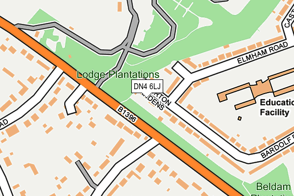 DN4 6LJ map - OS OpenMap – Local (Ordnance Survey)