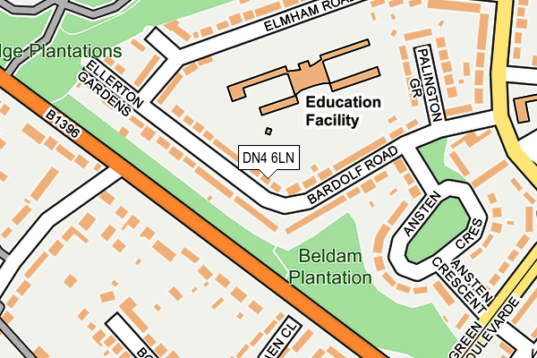 DN4 6LN map - OS OpenMap – Local (Ordnance Survey)