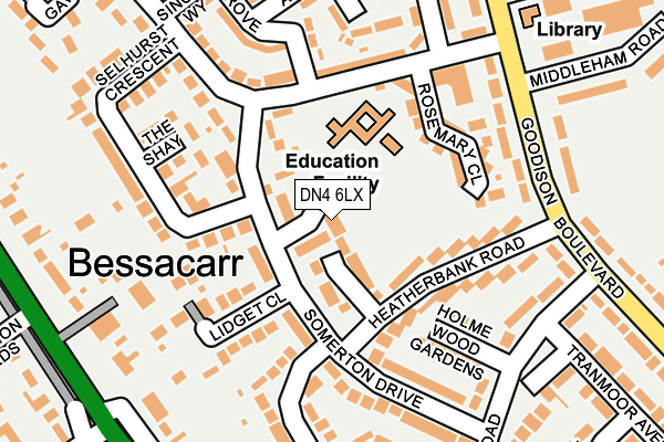 DN4 6LX map - OS OpenMap – Local (Ordnance Survey)