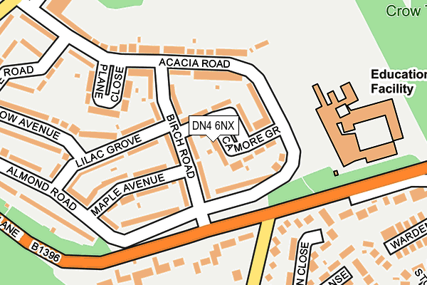 DN4 6NX map - OS OpenMap – Local (Ordnance Survey)