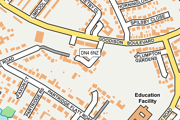 DN4 6NZ map - OS OpenMap – Local (Ordnance Survey)